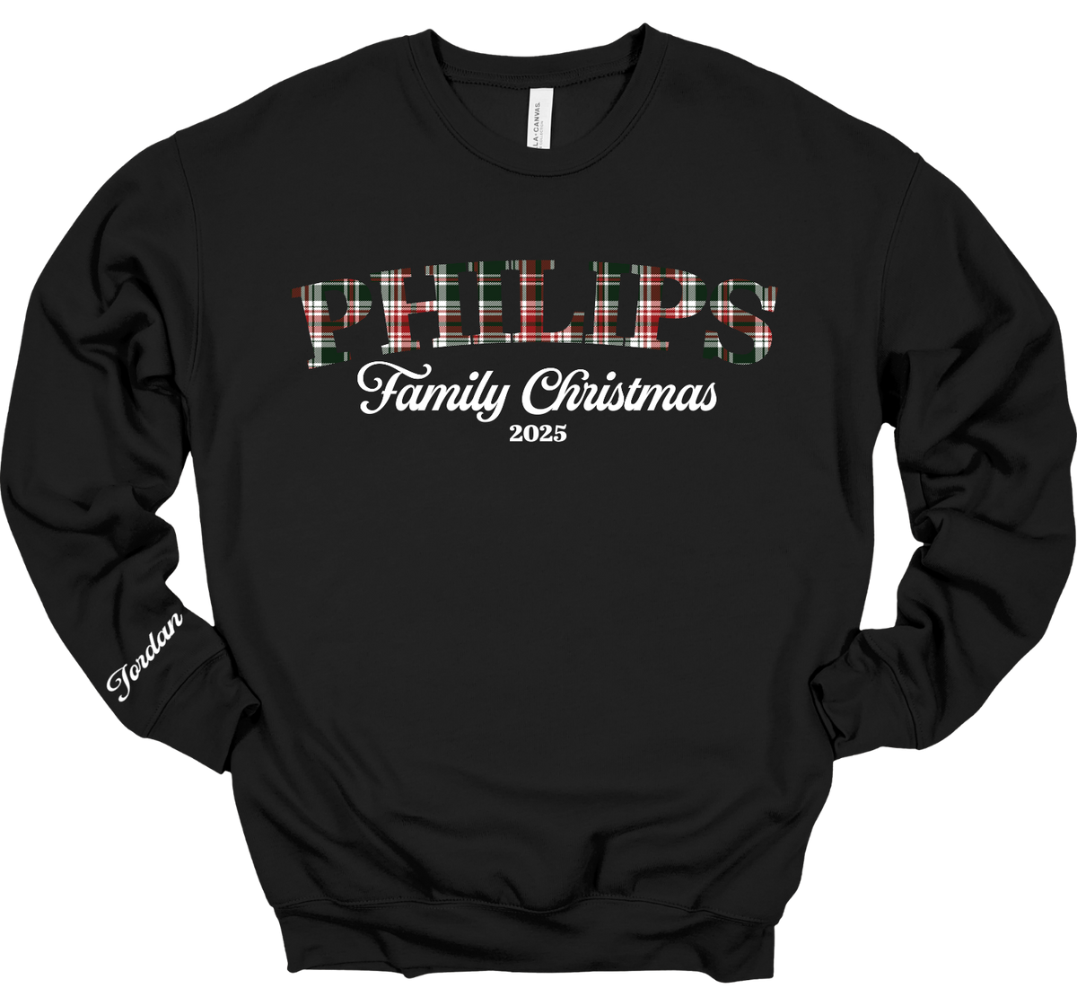 Personalized Plaid Christmas Family Crewneck