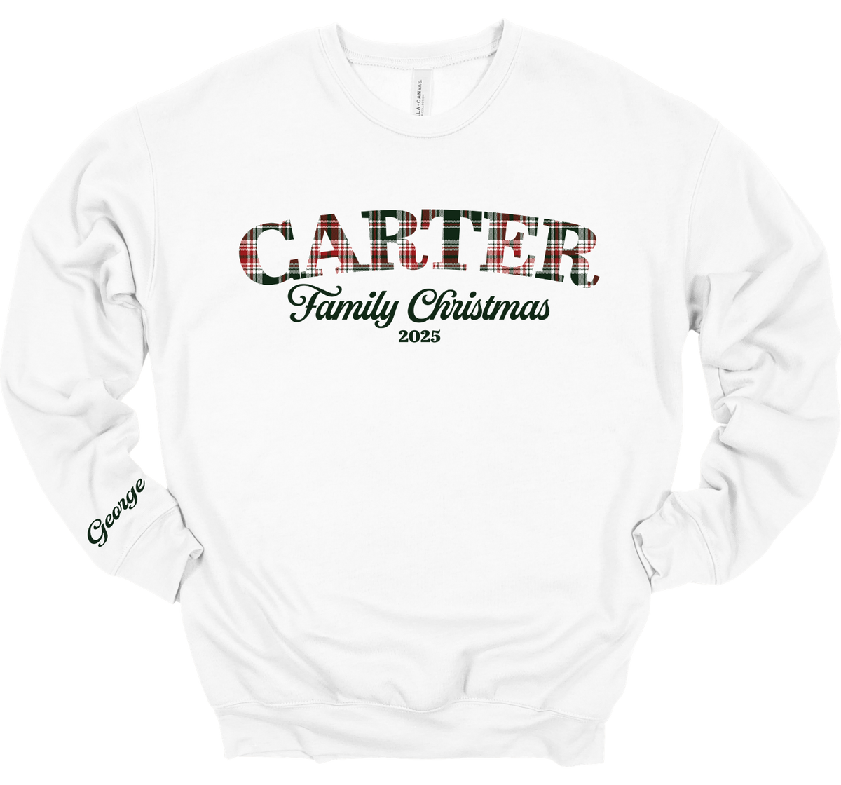 Personalized Plaid Christmas Family Crewneck