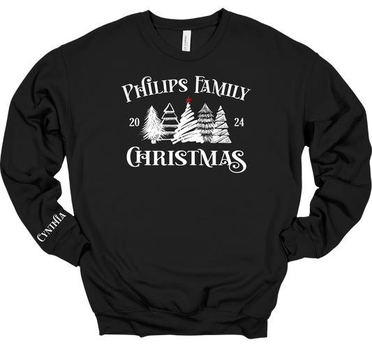 Custom Family Christmas Tree Crewneck