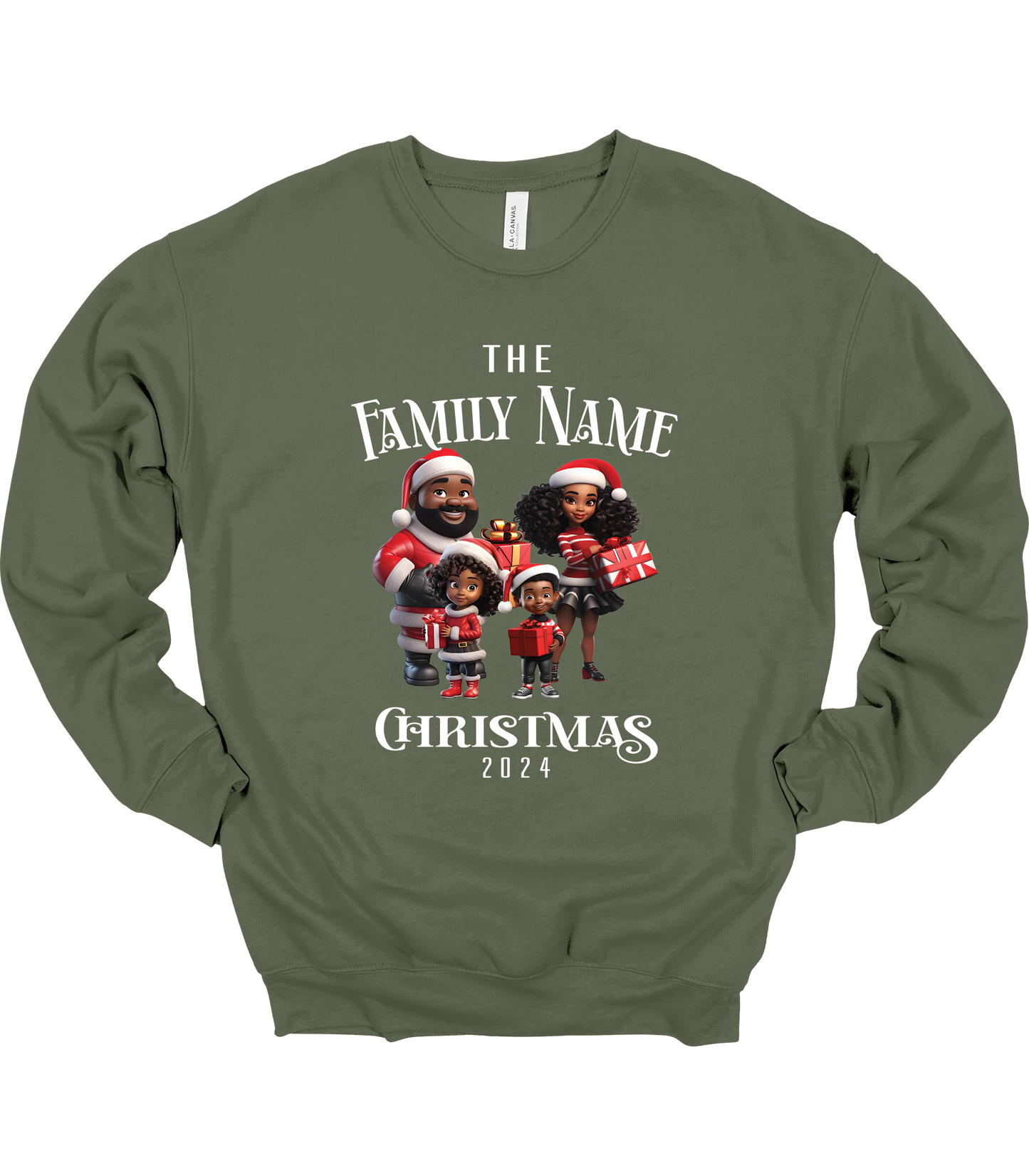 Custom Adult Santa Family Crewneck Sweatshirt