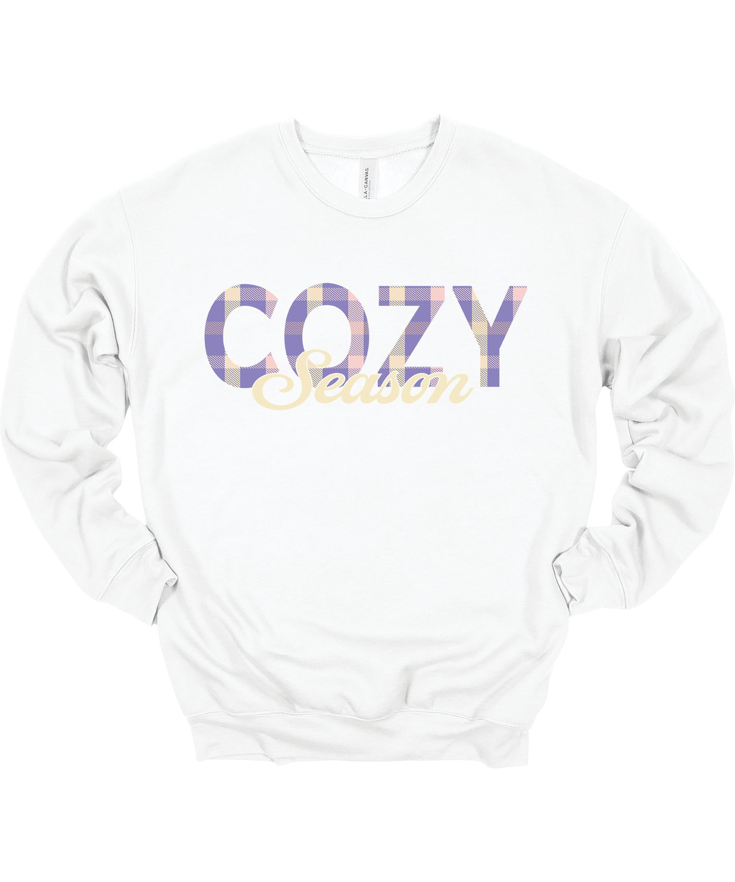 Cozy Season Plaid Fall Crewneck Sweatshirt Unisex